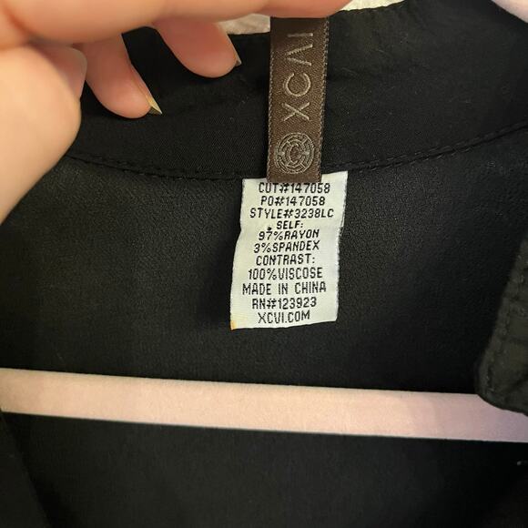 XCVI Tunic Shirtdress Small Black Sheer Minimalist Coverup Oversized Rayon - Picture 9 of 15